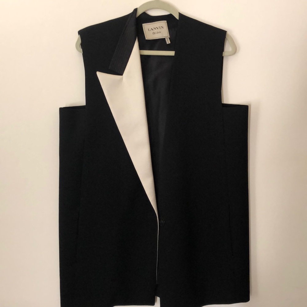 Vintage  LANVIN Blazer Vest Jacket 44 FRANCE